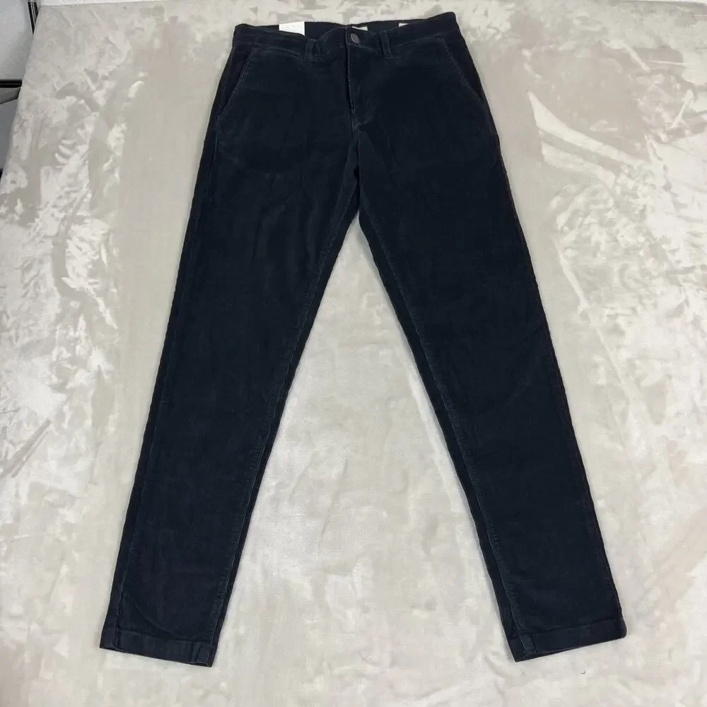 Selected Homme Pants Mens 30x32 Blue Corduroy Slim Skinny‎ Preppy Academia NWT